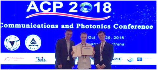 Figure 1. Presentation of Best Student Pareper Award, ACP, 2018.